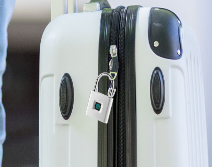 Wide Uses Keyless Fingerprint Unlock Biometric Smart Lock Sturdy Waterproof Padlock USB Rechargeable Electric Lock 