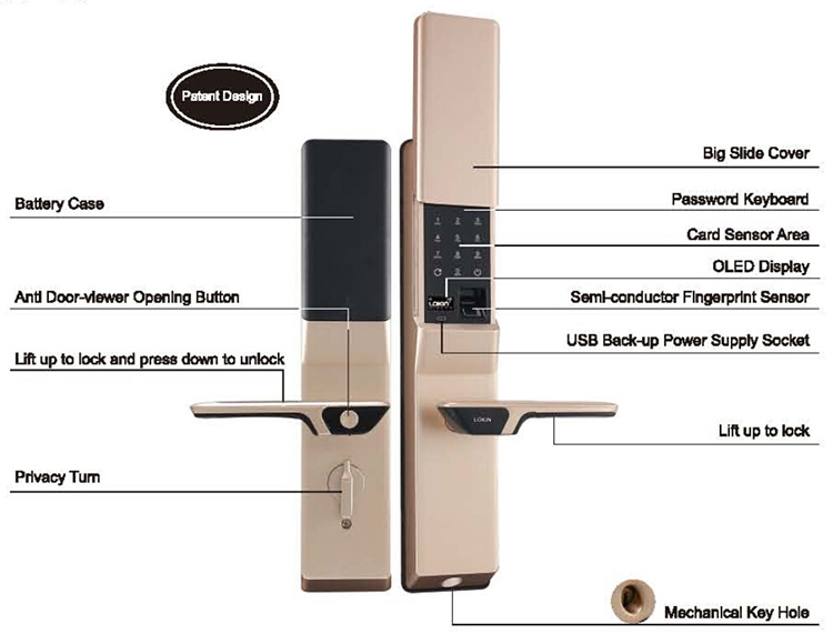 Home Security Smart Password Lock Fully Automatic Fingerprint Locks