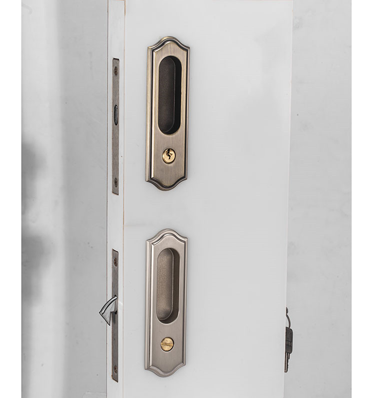 Asian Style Concealed Flush Mount Wooden Door Sliding Door Lock Hook