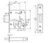 Euro Standard 55mm Backset Narrow Mortise Door Lock Body for Wooden Or Steel Door