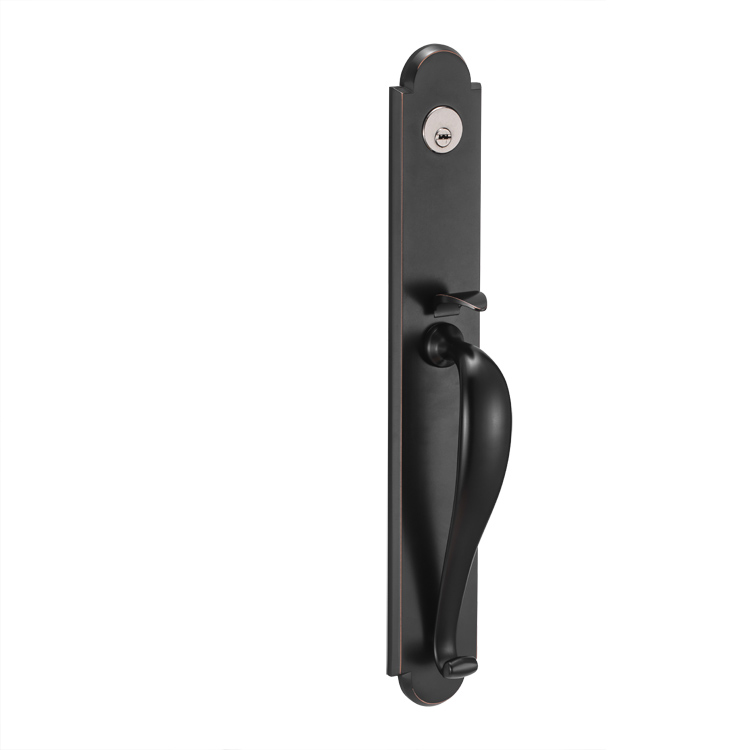 Black Solid Zinc Alloy Security Door Latch Types Entry Door Handles