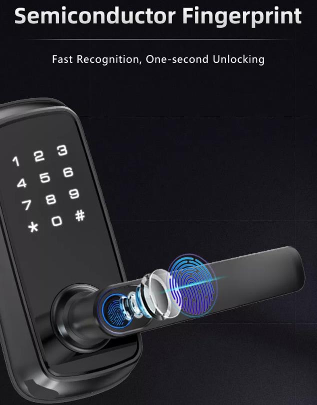 Password Fingerprint Blue Tooth Remote Smart Electronic Deadbolt Door Lock