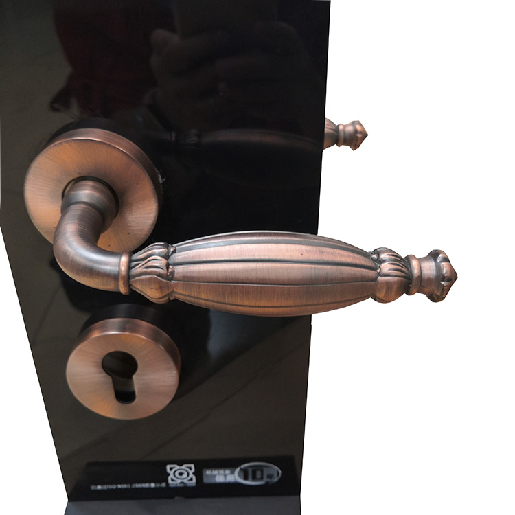 Zinc Alloy Interior Door Lever Handle Lock with Round Rosette Classic Style Handles