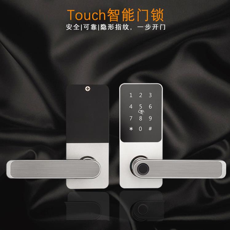 Foreign Trade Fingerprint Lock Handle To Open The Door Fingerprint Lock APP Management Door Lock Bluetooth Remote Management Right To Open The Door