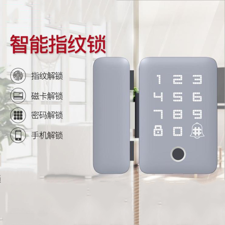 Smart Lock Office Glass Door Cross-border New Product Single And Double Opening Free Hole IC Card Password Lock Glass Door Fingerprint Lock